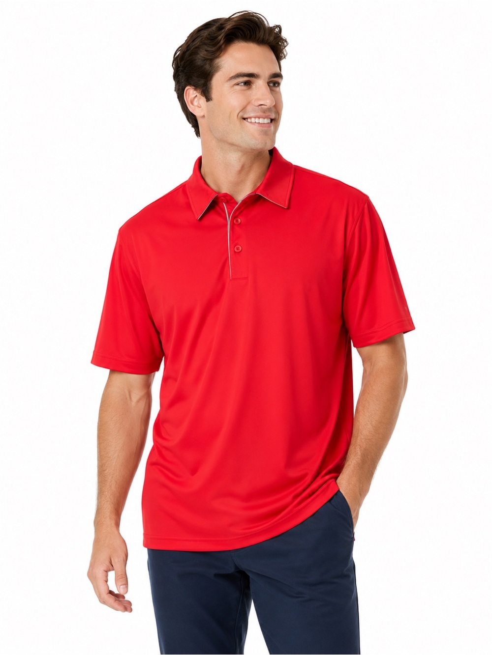 Oakley Red Men's Polo Shirt with Two-Button Placket